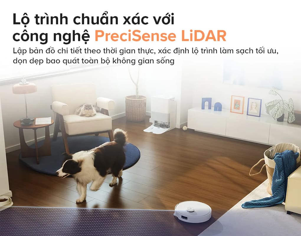 Robot hút bụi lau nhà Roborock Qrevo Edge 5V1 - Đen/Trắng